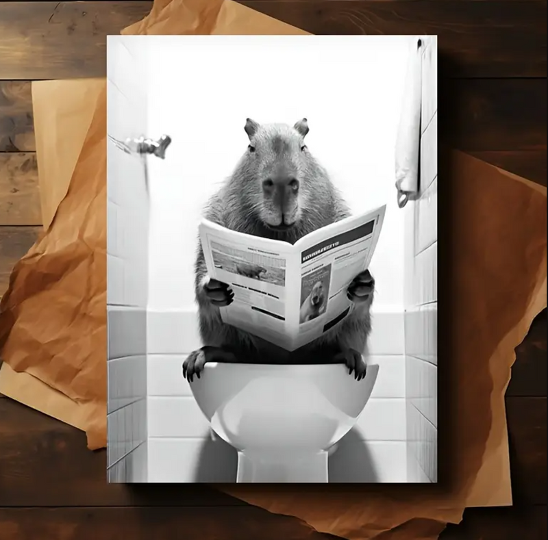 Charming Capybara Canvas Art Poster