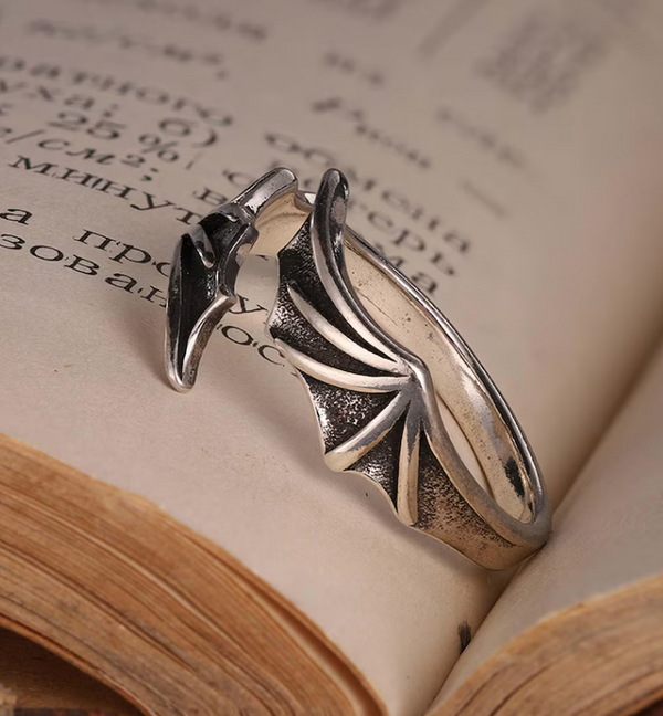 Demon Bat Wing Ring, Female Resizable Open Ring