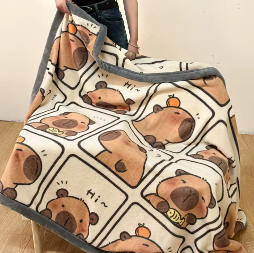 Cute Puppy Print Thin Blanket