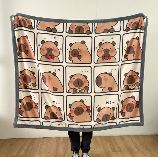 Cute Puppy Print Thin Blanket