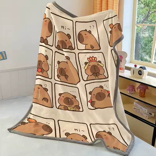 Cute Puppy Print Thin Blanket