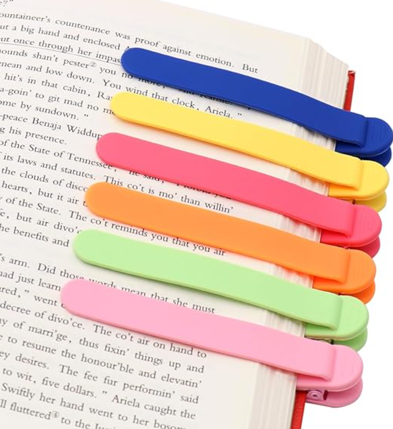 6pcs Silicone Automatic Bookmark, Unique Bookmark Page Keeper for Reading