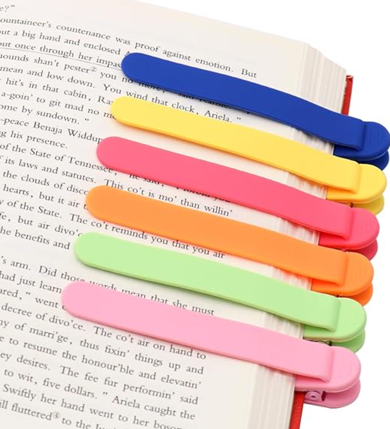 6pcs Silicone Automatic Bookmark, Unique Bookmark Page Keeper for Reading