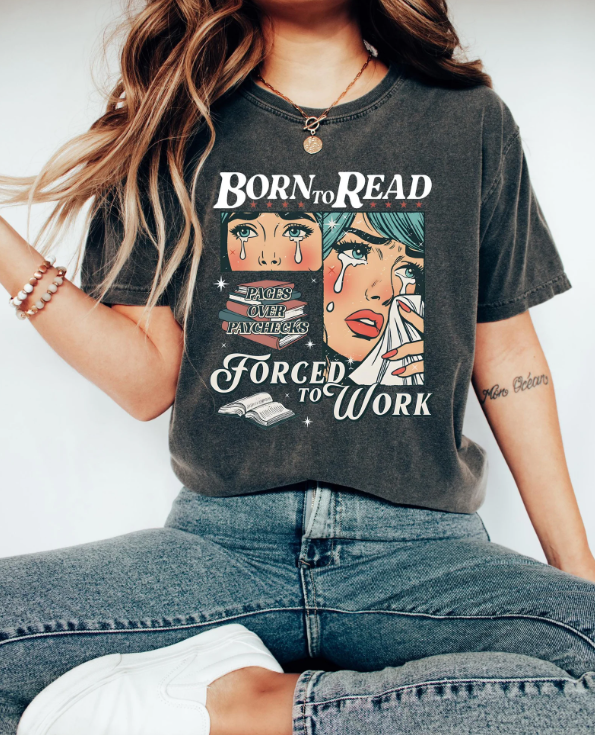 Retro Comfort Born To Read Bookish Shirt