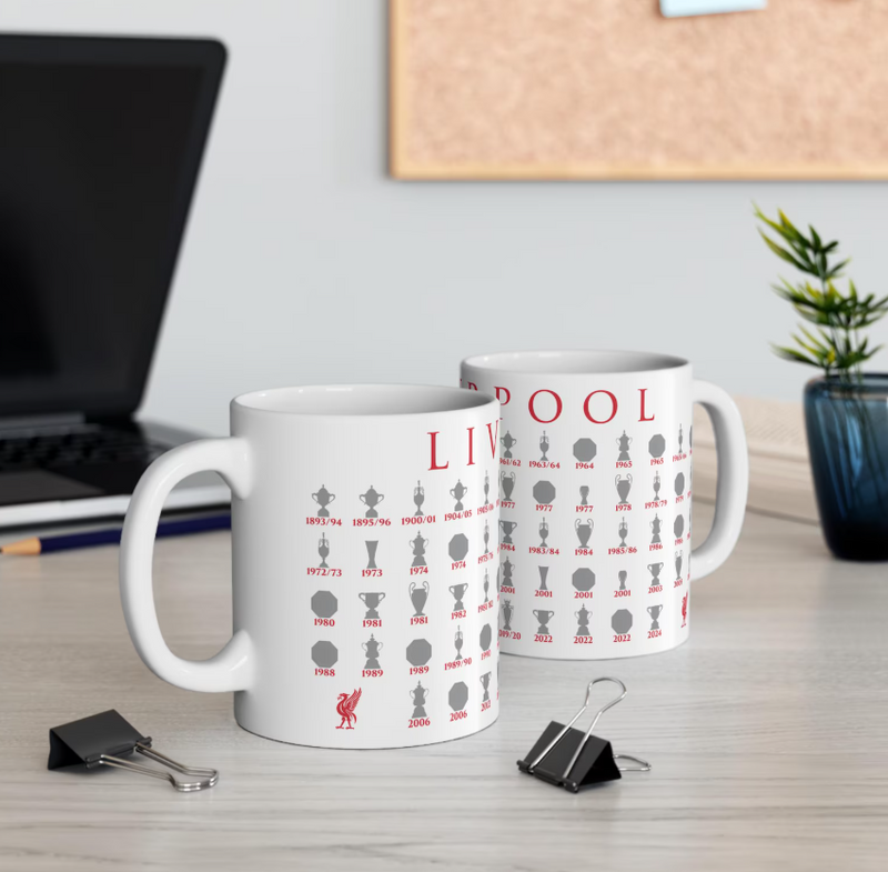 Liverpool Trophies Collection Mug - White