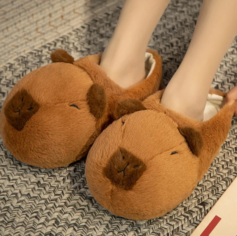 Women Plush Capybara Slippers