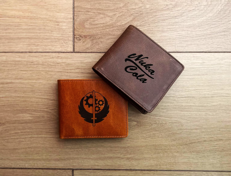 Fallout leather wallet, Gift for dad and boyfriend