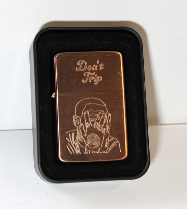 Solid Brass Lighter in a matt rose gold or rainbow finish