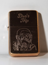 Solid Brass Lighter in a matt rose gold or rainbow finish