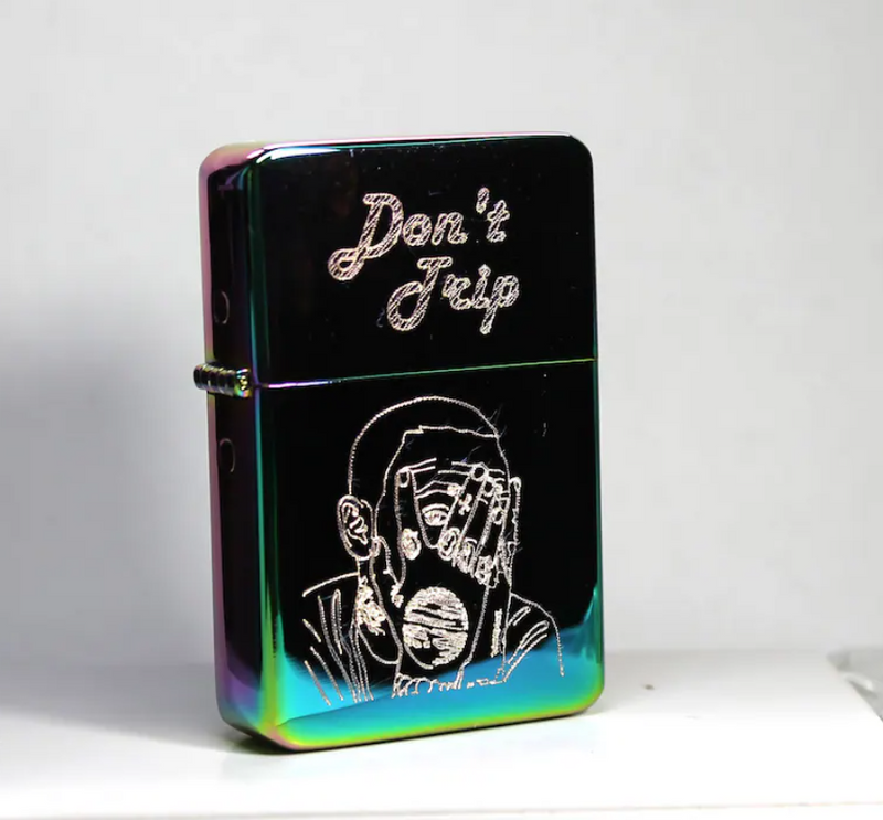 Solid Brass Lighter in a matt rose gold or rainbow finish